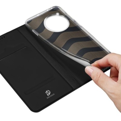 OnePlus 12R (Ace 3) "Dux Ducis" Skin sērijas melns ādas atvērams maciņš | Vacins.lv