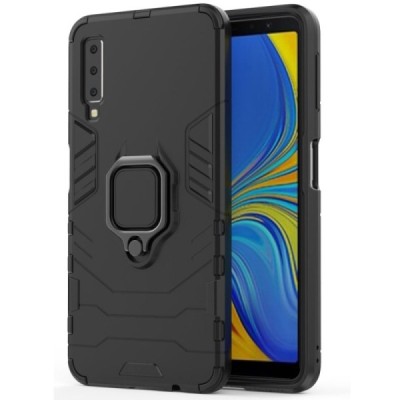 Sustiprintos apsaugos „Kickstand“ Samsung Galaxy A7 2018 juodas kieto silikono (TPU) ir plastiko dėklas | Priedai.lt
