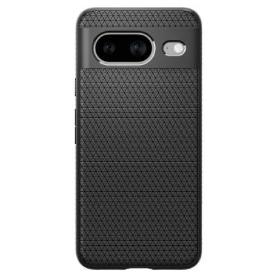 Google Pixel 8 "Spigen" Liquid Air melns cieta silikona apvalks | vacins.lv
