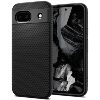 „Spigen“ Liquid Air Google Pixel 8A juodas kieto silikono dėklas - nugarėlė | Priedai.lt