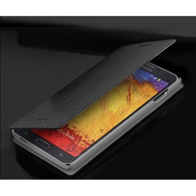 Samsung Galaxy Note 3 Neo N750 „Mofi“ Rui sērijas melns ādas atvērams futrālis / Vacins.lv