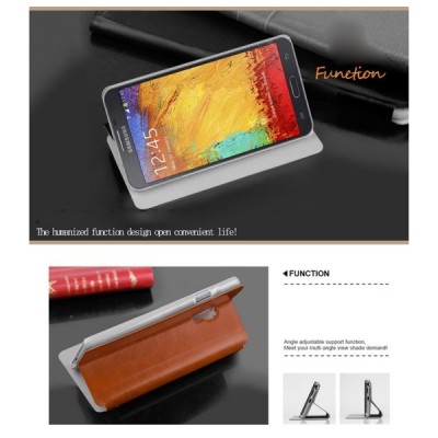 Samsung Galaxy Note 3 Neo N750 „Mofi“ Rui sērijas brūns ādas atvērams futrālis / Vacins.lv