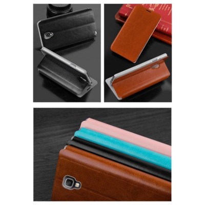 Samsung Galaxy Note 3 Neo N750 „Mofi“ Rui sērijas brūns ādas atvērams futrālis / Vacins.lv