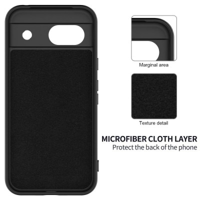 Google Pixel 8A Shell cieta silikona (TPU) apvalks - melns | vacins.lv