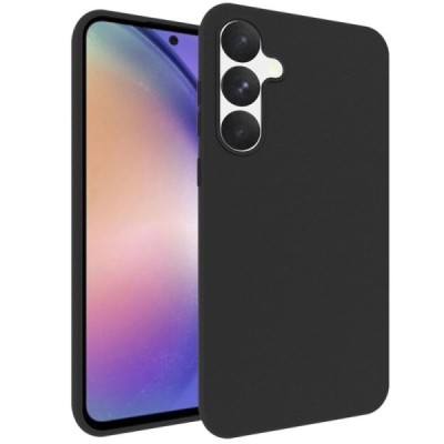 Samsung Galaxy A55 5G (SM-A556) cieta silikona (TPU) melns apvalks | Vacins.lv