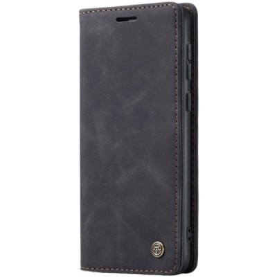 Samsung Galaxy A55 5G (SM-A556) CaseMe Retro solīds atvēramais ādas melns maciņš - maks | Vacins.lv