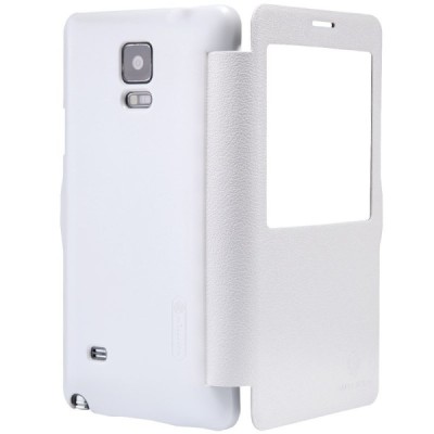 Samsung Galaxy Note 4 N910 baltas odinis atverčiamas Nillkin Fresh dėklas / Priedai.lt