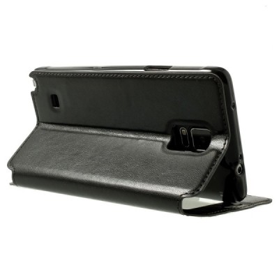 Roar Noble atverčiamas Samsung Galaxy Note 4 (N910) juodas odinis dėklas / Priedai.lt