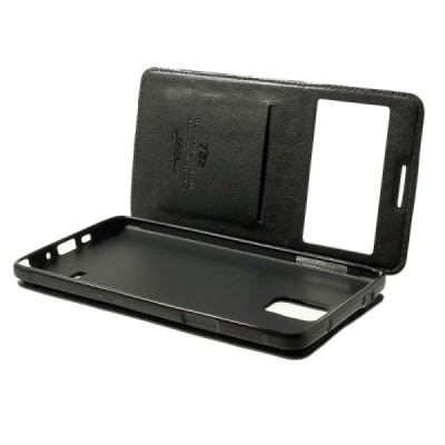 Roar Noble atverčiamas Samsung Galaxy Note 4 (N910) juodas odinis dėklas / Priedai.lt