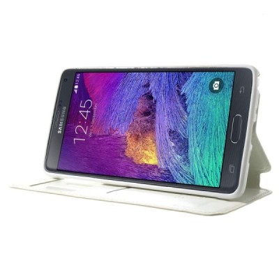 Roar Noble atverčiamas Samsung Galaxy Note 4 (N910) baltas odinis dėklas / Priedai.lt