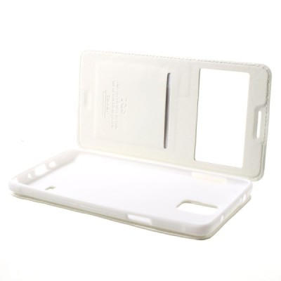 Roar Noble atverčiamas Samsung Galaxy Note 4 (N910) baltas odinis dėklas / Priedai.lt