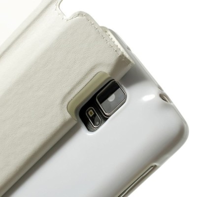 Roar Noble atverčiamas Samsung Galaxy Note 4 (N910) baltas odinis dėklas / Priedai.lt