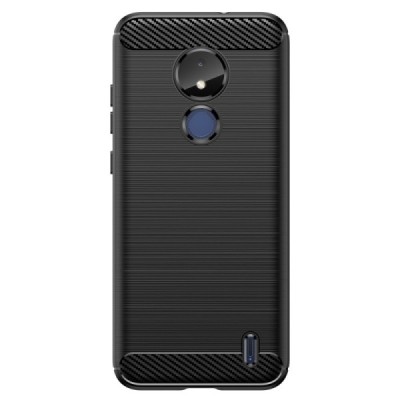 Nokia C21 "Carbon" cieta silikona (TPU) melns apvalks | Vacins.lv