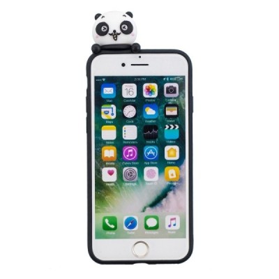 Apple iPhone 7 (iPhone 8, SE 2020) „Squezy“ Boy Panda cieta silikona (TPU) melns apvalks | vacins.lv