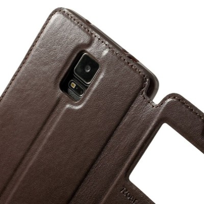 Roar Noble atverčiamas Samsung Galaxy Note 4 (N910) rudas odinis dėklas / Priedai.lt