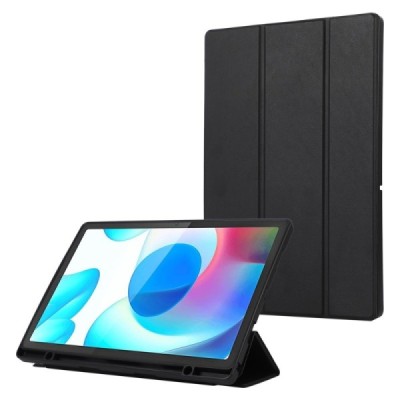 Samsung Galaxy Tab A9+ atvēramais melns maciņš - maks ar vietu, kur ielikt stylus | Vacins.lv