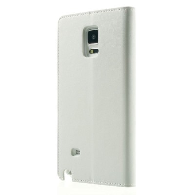 Mercury Sonata atverčiamas Samsung Galaxy Note 4 (N910) baltas odinis dėklas - piniginė / Priedai.lt