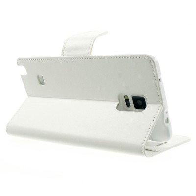 Mercury Sonata atverčiamas Samsung Galaxy Note 4 (N910) baltas odinis dėklas - piniginė / Priedai.lt