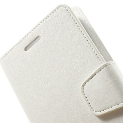 Mercury Sonata atverčiamas Samsung Galaxy Note 4 (N910) baltas odinis dėklas - piniginė / Priedai.lt