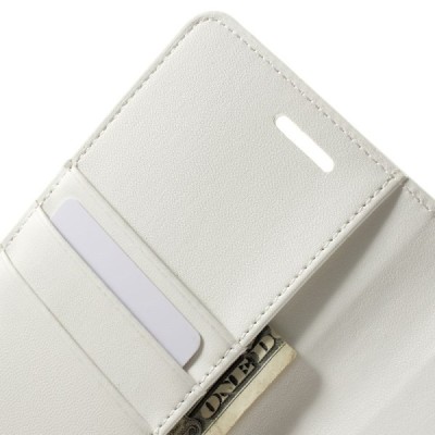 Mercury Sonata atverčiamas Samsung Galaxy Note 4 (N910) baltas odinis dėklas - piniginė / Priedai.lt