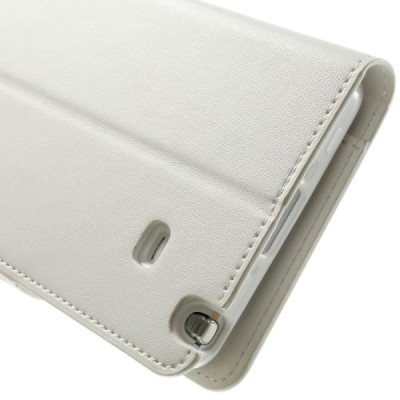 Mercury Sonata atverčiamas Samsung Galaxy Note 4 (N910) baltas odinis dėklas - piniginė / Priedai.lt