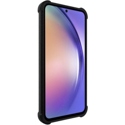 Samsung Galaxy A55 5G (SM-A556) Imak pastiprinātas aizsardzības cieta silikona (TPU) melns vāciņš | Vacins.lv