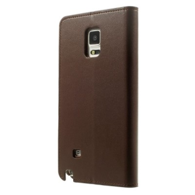 Samsung Galaxy Note 4 (N910) Mercury Sonata atvērams tumši brūns ādas futrālis - maciņš / Vacins.lv