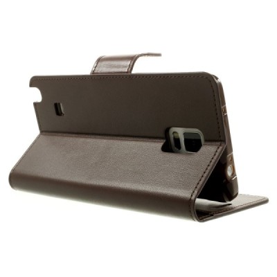 Samsung Galaxy Note 4 (N910) Mercury Sonata atvērams tumši brūns ādas futrālis - maciņš / Vacins.lv