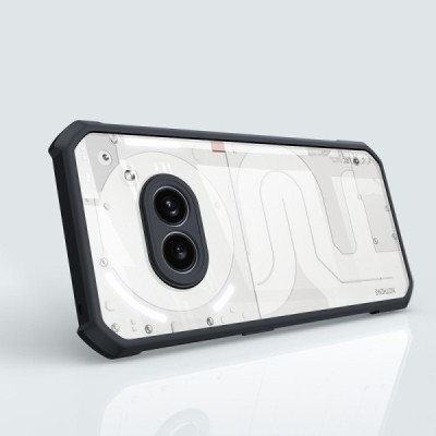 Nothing Phone 2a (2a Plus) „XUNDD“ dzidrs apmales melnā krāsā cieta silikona (TPU) akrils apvalks | Vacins.lv