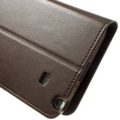 Samsung Galaxy Note 4 (N910) Mercury Sonata atvērams tumši brūns ādas futrālis - maciņš / Vacins.lv