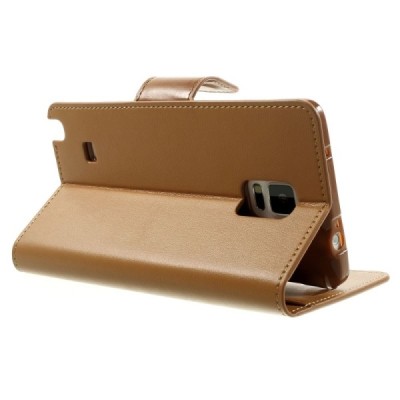Mercury Sonata atverčiamas Samsung Galaxy Note 4 (N910) šviesiai rudas odinis dėklas - piniginė / Priedai.lt