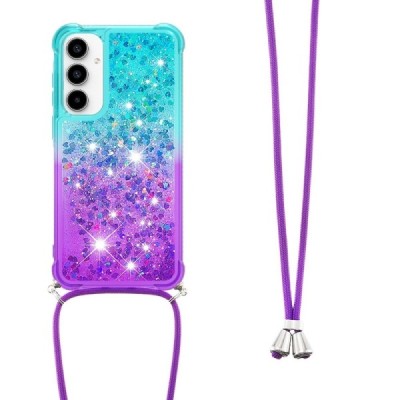 Samsung Galaxy A55 5G (SM-A556) „Strap“ Shine kieto silikono TPU mėlynas violetinis dėklas - nugarėlė | Priedai.lt