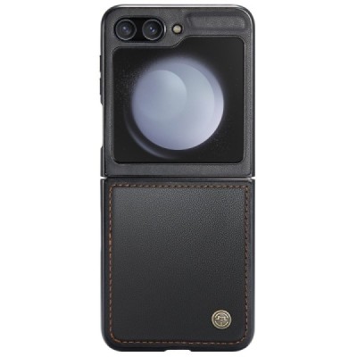 Samsung Galaxy Flip7 FE / Flip6 „CaseMe“ Leather plastic black case - cover | Priedai.lt