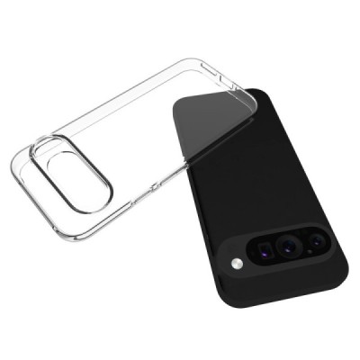 Google Pixel 9 Pro XL kieto silikono TPU skaidrus dėklas - nugarėlė | Priedai.lt