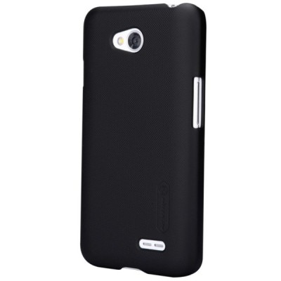 LG L70 D320 Nillkin Frosted Shield melns plastmasas futrālis + ekrāna aizsargplēve / Vacins.lv