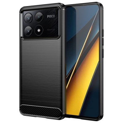 Xiaomi Poco X6 Pro 5G (Redmi K70E) "Carbon" cieta silikona (TPU) melns apvalks | Vacins.lv