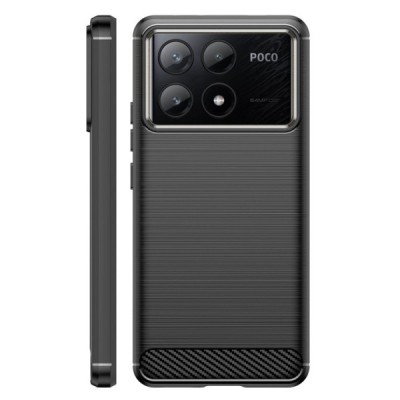 Xiaomi Poco X6 Pro 5G (Redmi K70E) "Carbon" cieta silikona (TPU) melns apvalks | Vacins.lv