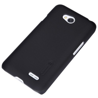 LG L70 D320 Nillkin Frosted Shield melns plastmasas futrālis + ekrāna aizsargplēve / Vacins.lv