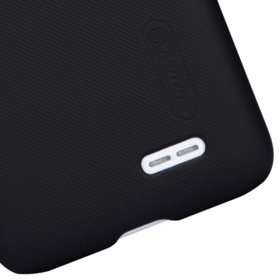 LG L70 D320 Nillkin Frosted Shield melns plastmasas futrālis + ekrāna aizsargplēve / Vacins.lv