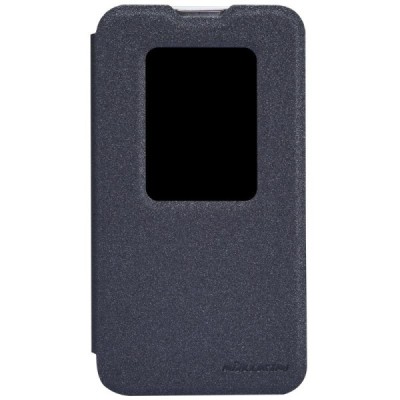 LG L70 D320 juodas odinis atverčiamas Nillkin Sparkle dėklas / Priedai.lt
