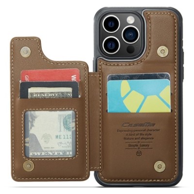 Apple iPhone 15 Pro „CaseMe“ Wallet brūns plastika apvalks | vacins.lv