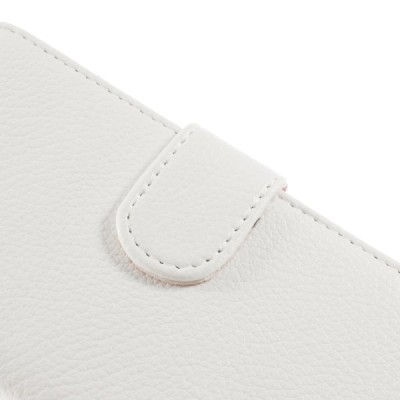 LG L70 D320 atverčiamas baltas odinis Litchi dėklas - piniginė / Priedai.lt