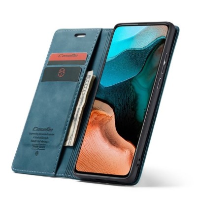 Xiaomi Poco F2 Pro CaseMe Retro solīds atvēramais ādas zaļš maciņš - maks | Vacins.lv