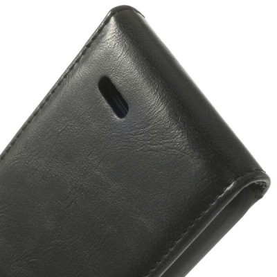 LG L70 (D320) klasikinis vertikaliai atverčiamas juodas odinis dėklas / Priedai.lt