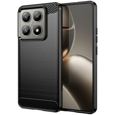 Xiaomi 14T (14T Pro) "Carbon" cieta silikona (TPU) melns apvalks | Vacins.lv