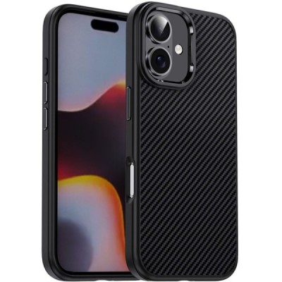 Apple iPhone 16 Plus "IPAKY" Carbon silikona TPU melns apvalks | Vacins.lv