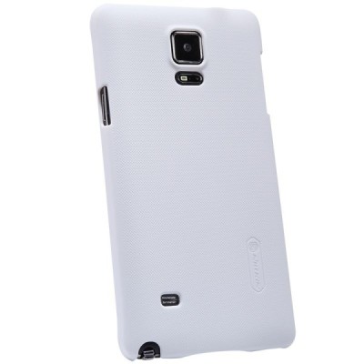 Nillkin Frosted Shield Samsung Galaxy Note 4 (N910) baltas plastikinis dėklas + apsauginė ekrano plėvelė / Priedai.lt