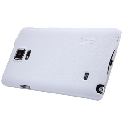 Nillkin Frosted Shield Samsung Galaxy Note 4 (N910) baltas plastikinis dėklas + apsauginė ekrano plėvelė / Priedai.lt