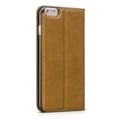 Prabangus „HOCO“ Luxury serijos odinis atverčiamas šviesiai rudas Apple iPhone 6 Plus (6s Plus) dėklas / Priedai.lt