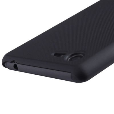 Sony Xperia E3 Nillkin Frosted Shield melns plastmasas futrālis + ekrāna aizsargplēve / Vacins.lv